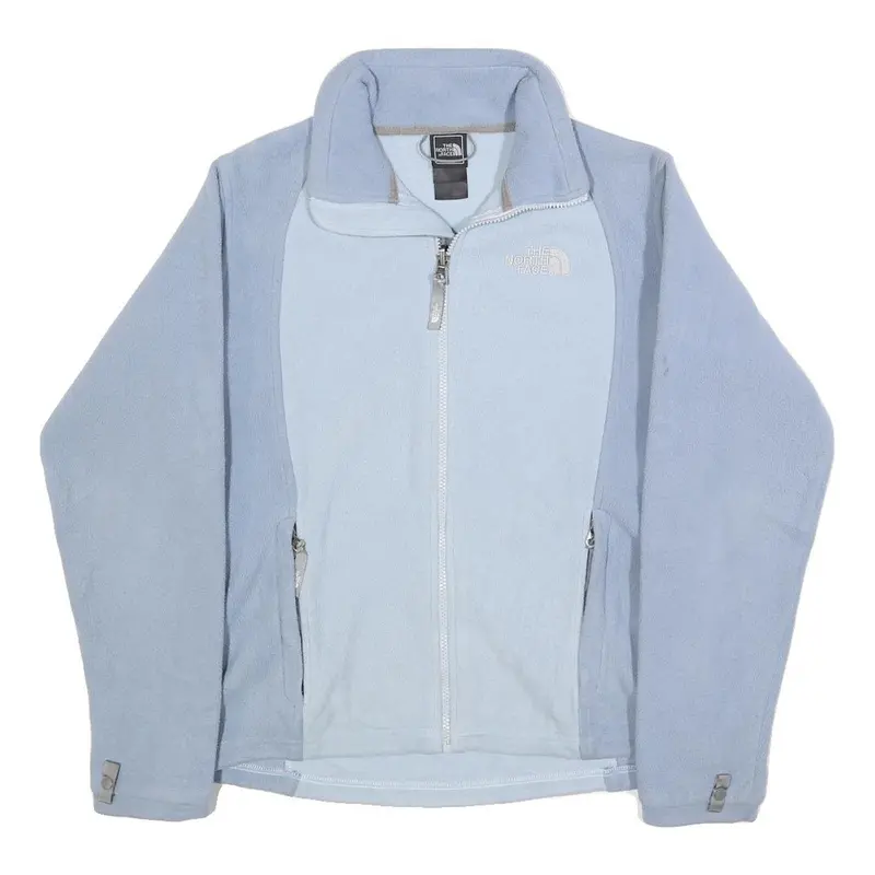 The North Face Womens Blue Zip Jacket M Polyester Fleece Casual Outerwear 1