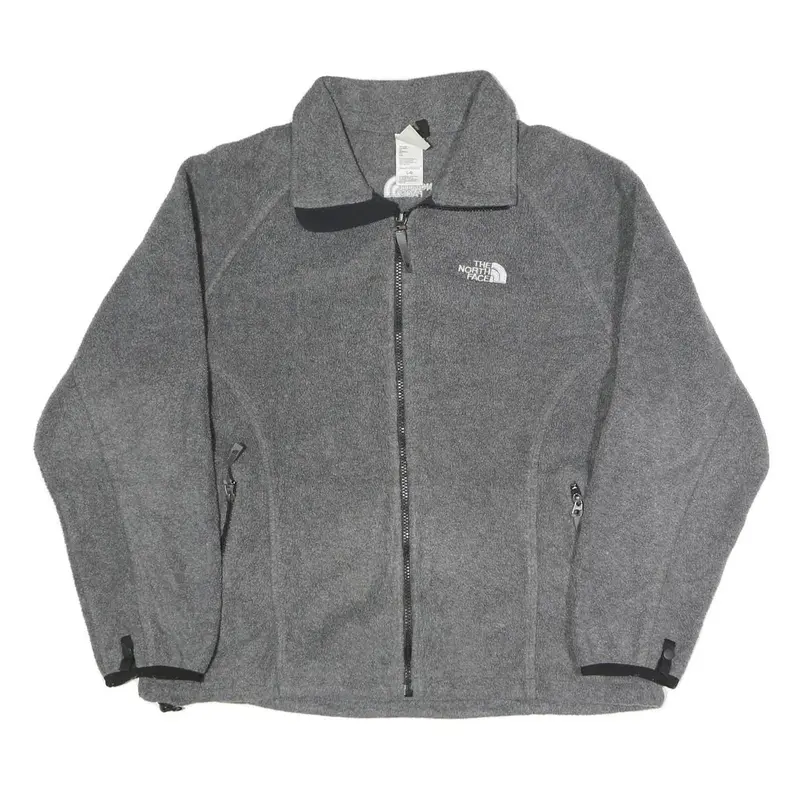 The North Face Womens Grey Jacket L Polyester Blend Plain Zip Warm Casual 1
