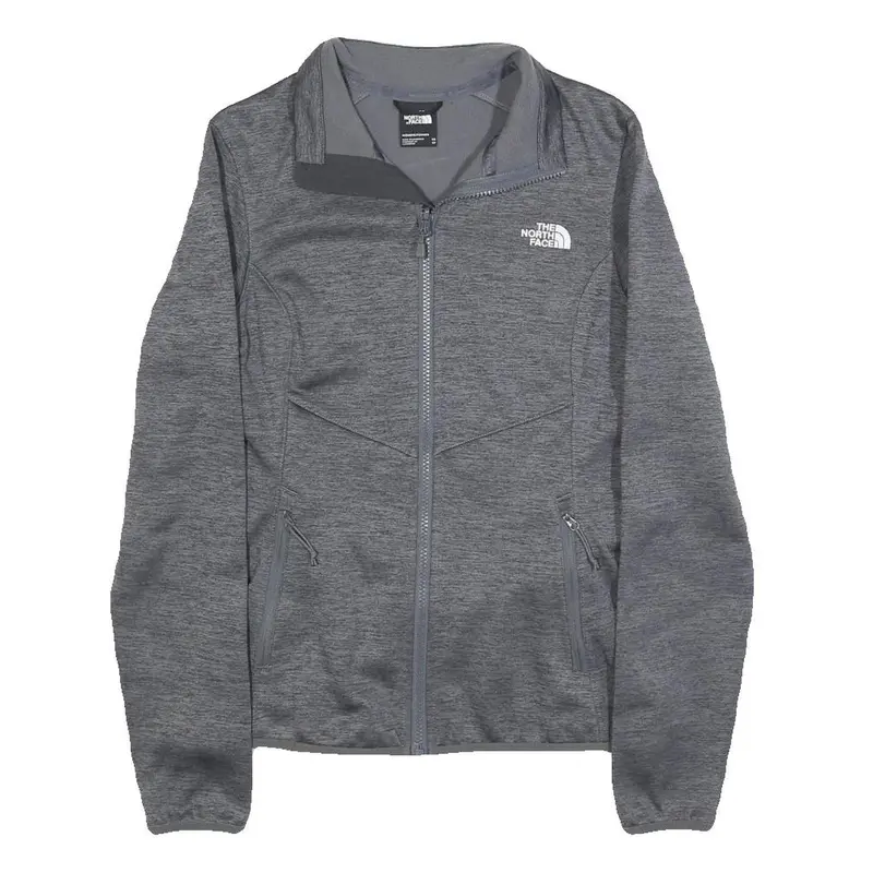 The North Face Womens Grey Jacket Xs Polyester Zip Plain Lightweight Outdoor 1