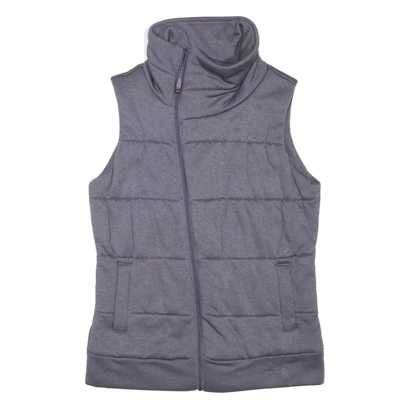 The North Face Womens Grey Zip Up Sleeveless Puffer Jacket M Polyester Blend 1