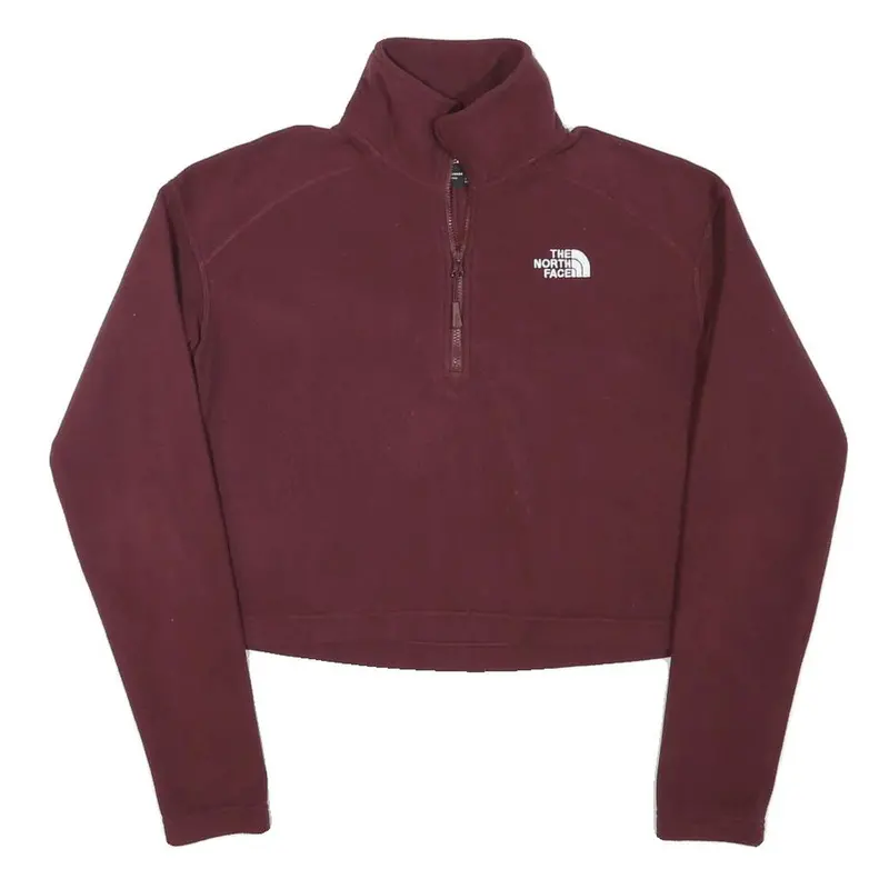 The North Face Womens Maroon Jacket Xs Polyester Blend Plain Zip Outdoor 1