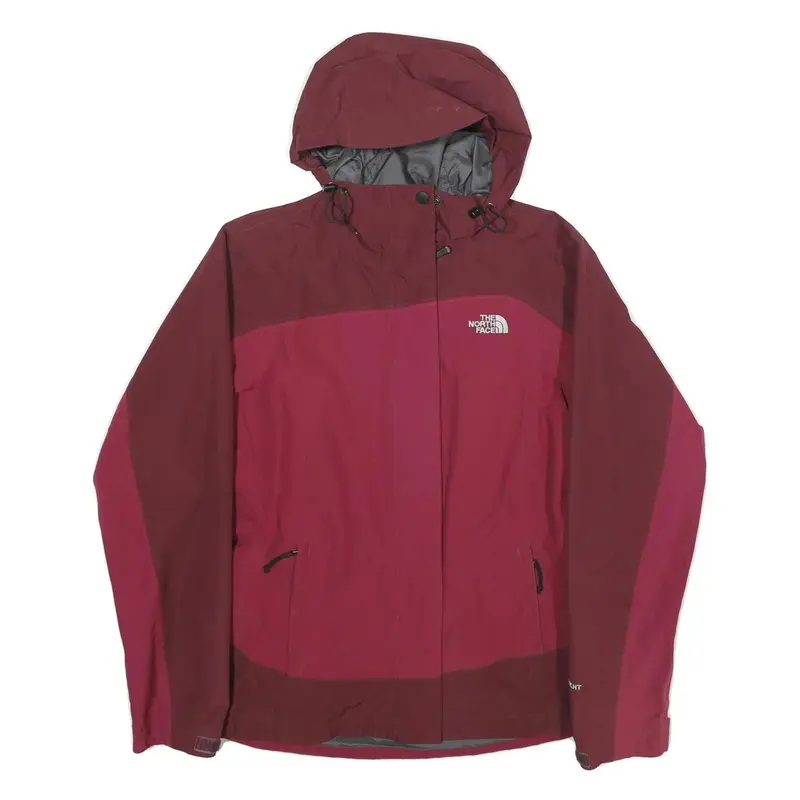 The North Face Womens Maroon & Pink Outdoor Jacket S Polyester Zip Hooded 1