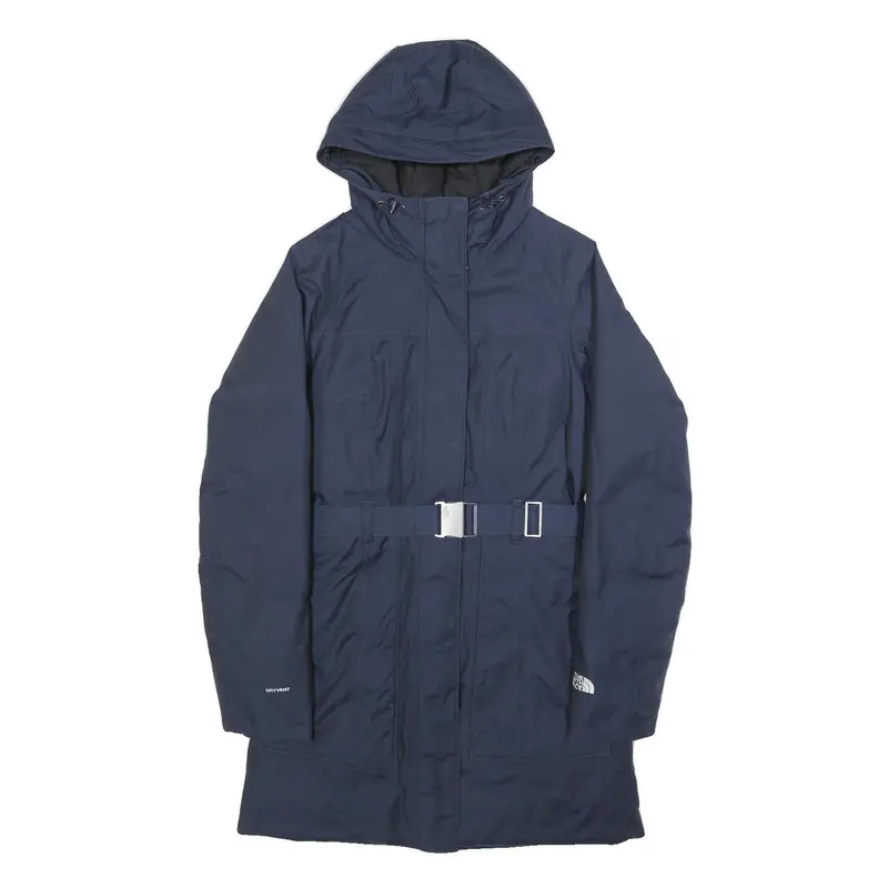The North Face Womens Navy Blue Hooded Zip Jacket Xs Cotton Blend Outdoor 1