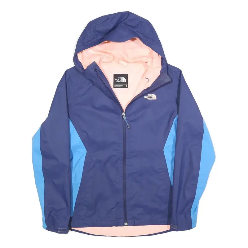 The North Face Womens Navy Blue & Light Blue Outdoor Jacket M Polyester Zip 1