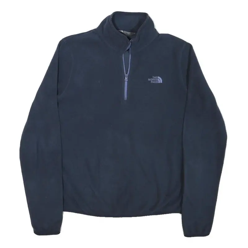 The North Face Womens Navy Blue Plain Pullover Crew Neck Basic Knit M Fleece 1