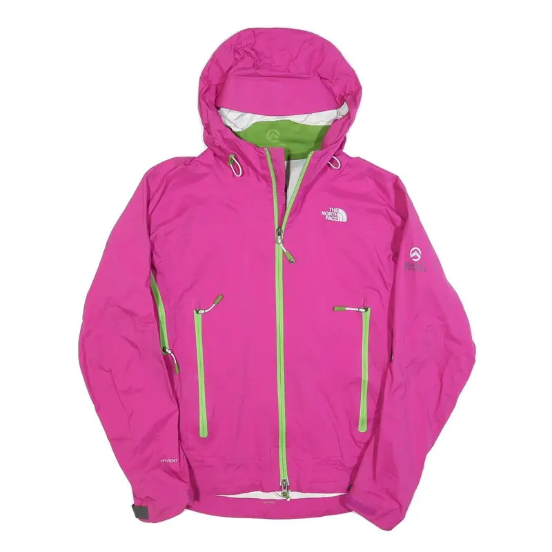 The North Face Womens Pink & Green Outdoor Jacket S Synthetic Lightweight Zip 1