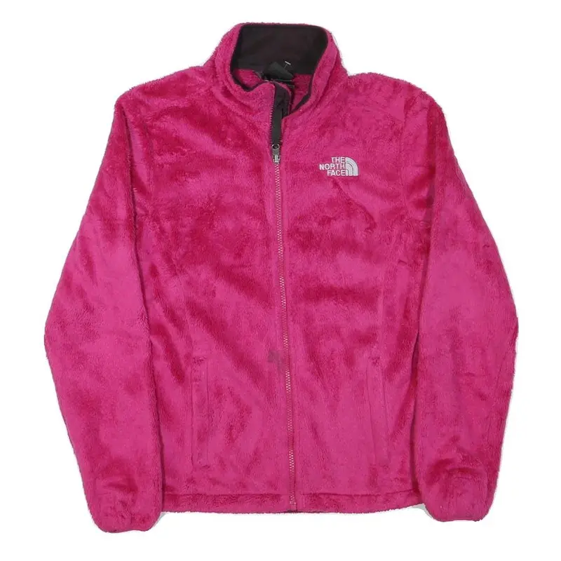 The North Face Womens Pink Jacket S Polyester Blend Fleece Zip Casual Outdoor 1