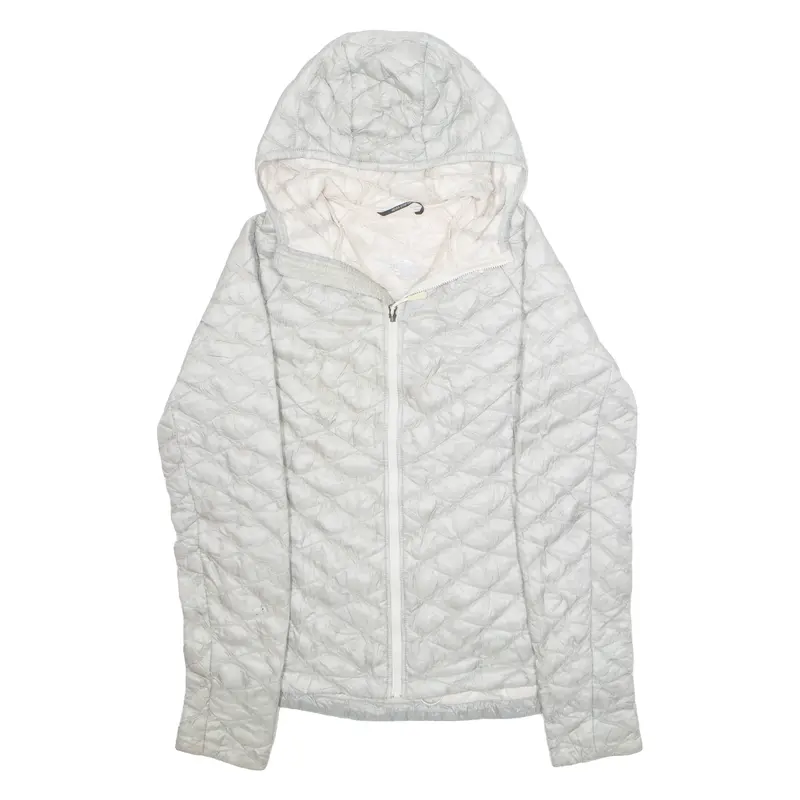 The North Face Womens Quilted Coat Grey Nylon Hooded Diamond S 1