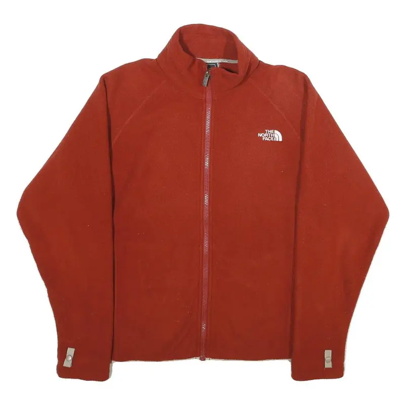 The North Face Womens Red Jacket S Polyester Plain Zip Outdoor Casual 1
