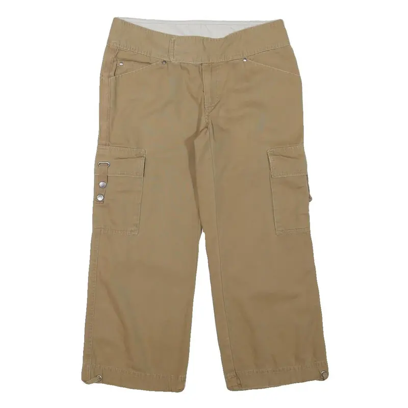 The North Face Womens Relaxed Beige Cargo Trousers W31 L24 Cotton Blend Zip 1