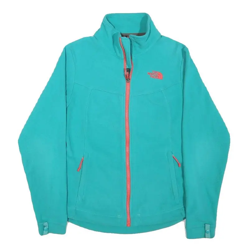 The North Face Womens Turquoise Jacket Xs Polyester Blend Zip Warm Lightweight 1