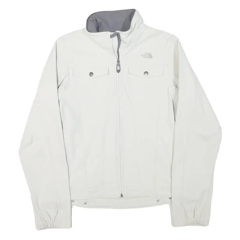 The North Face Womens White Apex Jacket S Polyester Blend Zip Outdoor Softshell 1