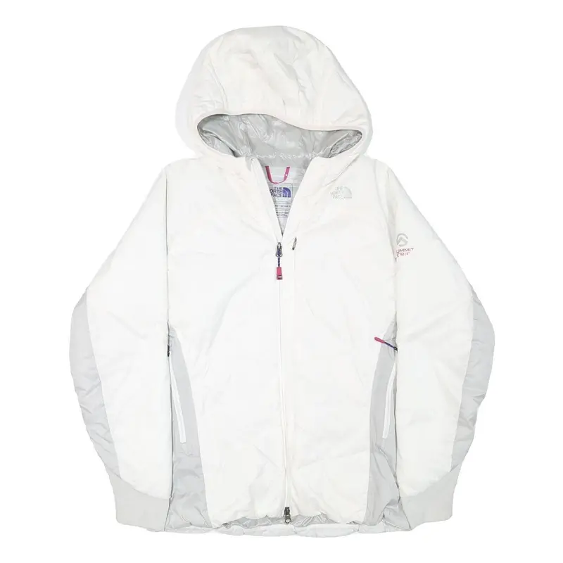 The North Face Womens White & Light Grey Summit Series Hooded Jacket L Polyester 1