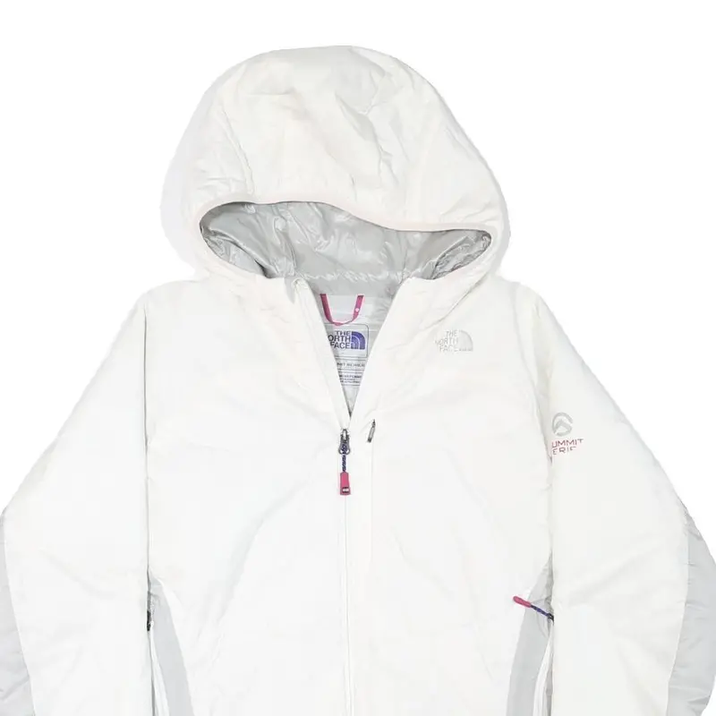 The North Face Womens White & Light Grey Summit Series Hooded Jacket L Polyester 2