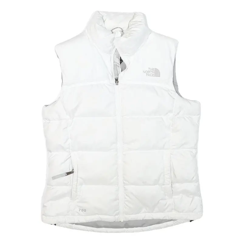 The North Face Womens White Puffer Jacket S Polyester Blend Quilted Zip 1