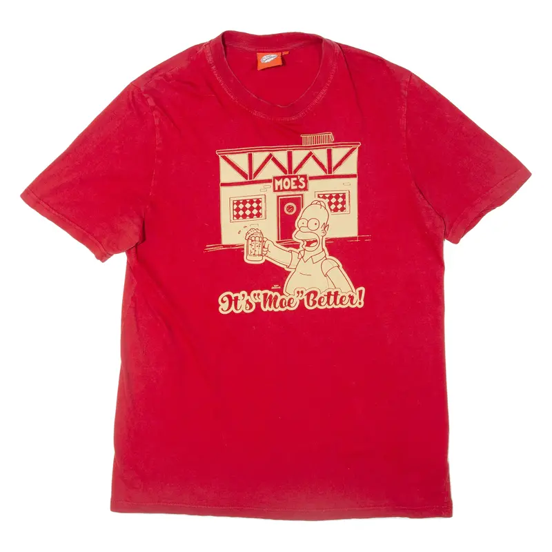 The Simpsons Moe's Mens T-Shirt Red L 1