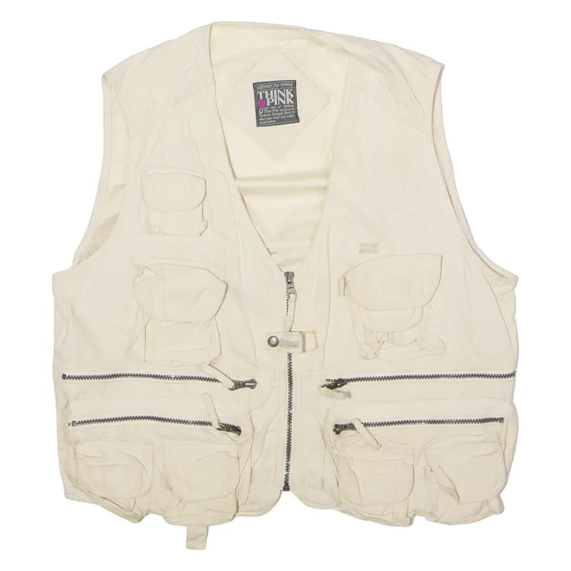 Think Pink Utility Womens Gilet Cream 90S Uk 18 1