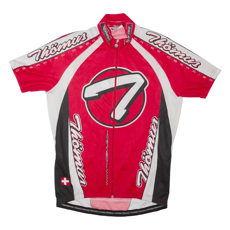 Thomas Cycling Shirt Full Zip Mens Jersey Red L 1