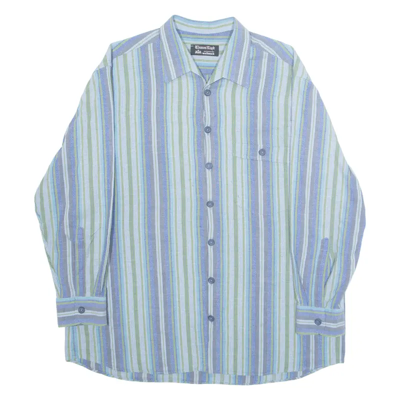 Thomas Lloyd Mens Shirt Blue Striped Long Sleeve L 1
