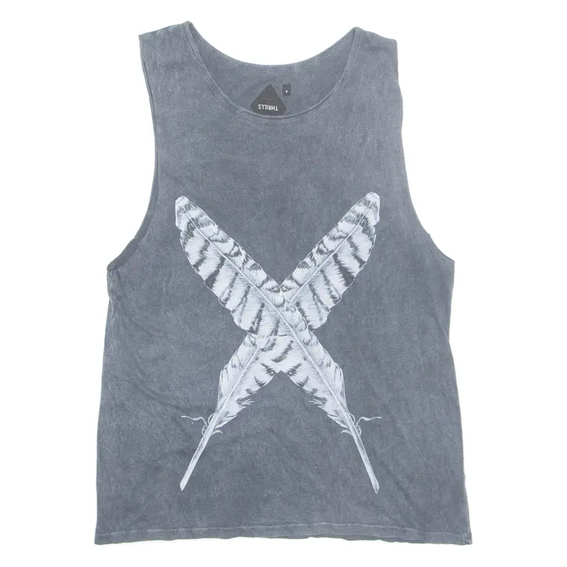 Thrills Feathers Womens Vest Grey Sleeveless Uk 8 1
