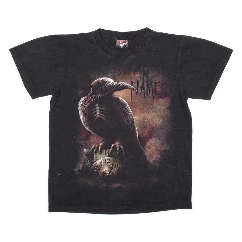 Thunder Plus Flames Crow Mens T-Shirt Black S 1