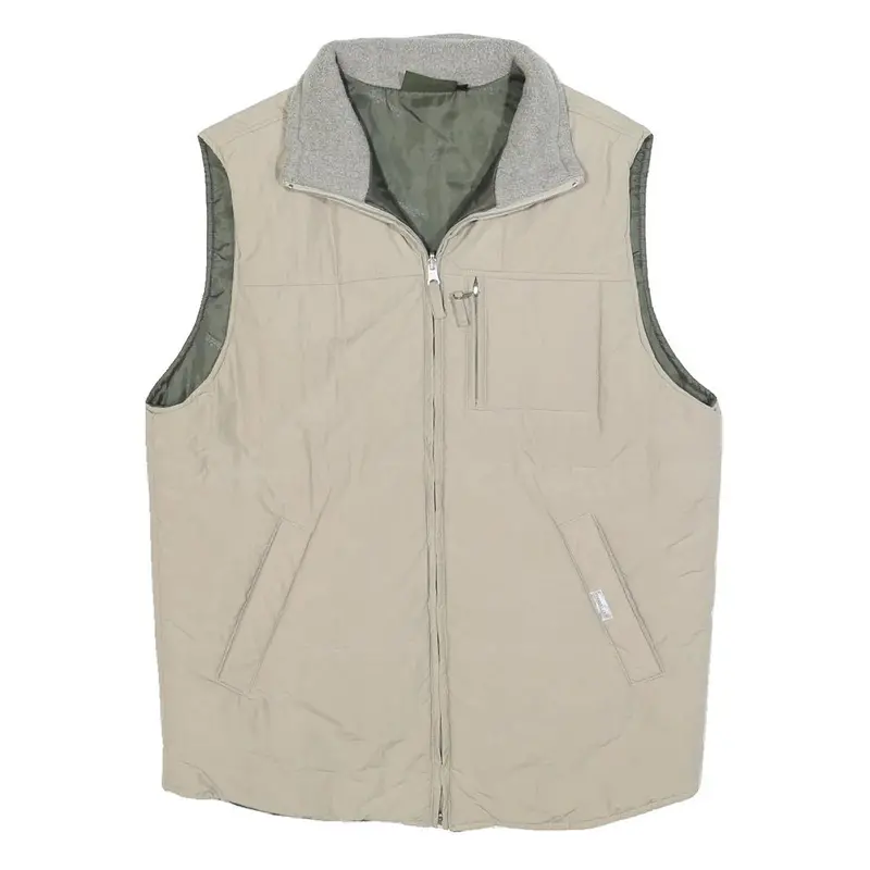 Timberland Boys Beige Fleece Lined Zip Up Jacket 16Y Polyester Outdoor Vest 1