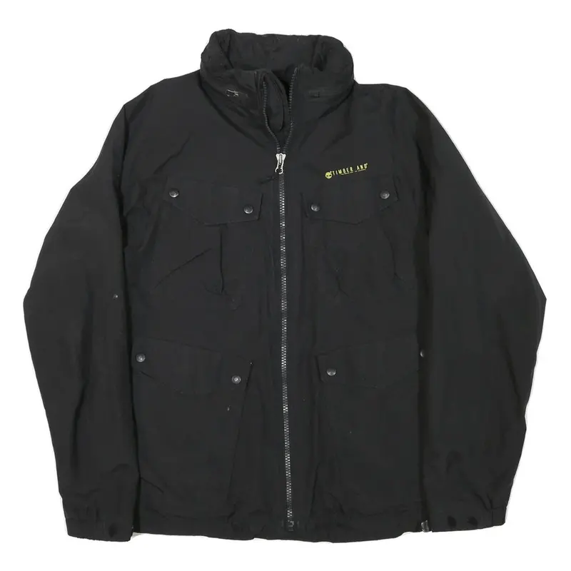 Timberland Mens Black Jacket M Polyester Blend Plain Zip Outdoor Casual 1
