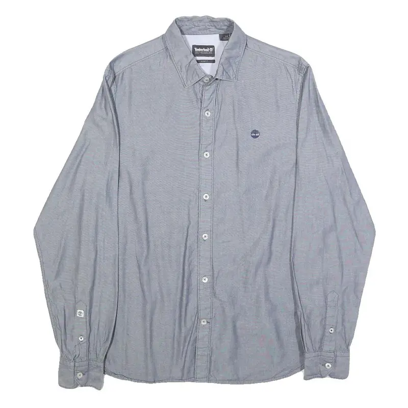 Timberland Mens Blue Shirt S Cotton Long Sleeve Casual Button-Up 1