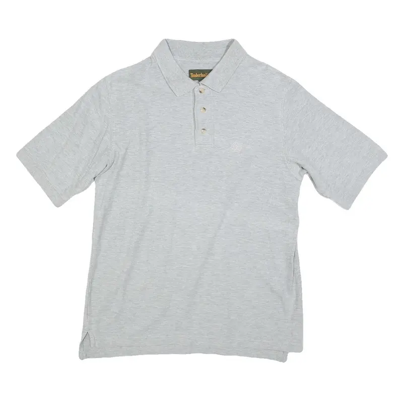Timberland Mens Grey Short Sleeve Polo Shirt S Embroidered Logo Cotton Blend 1