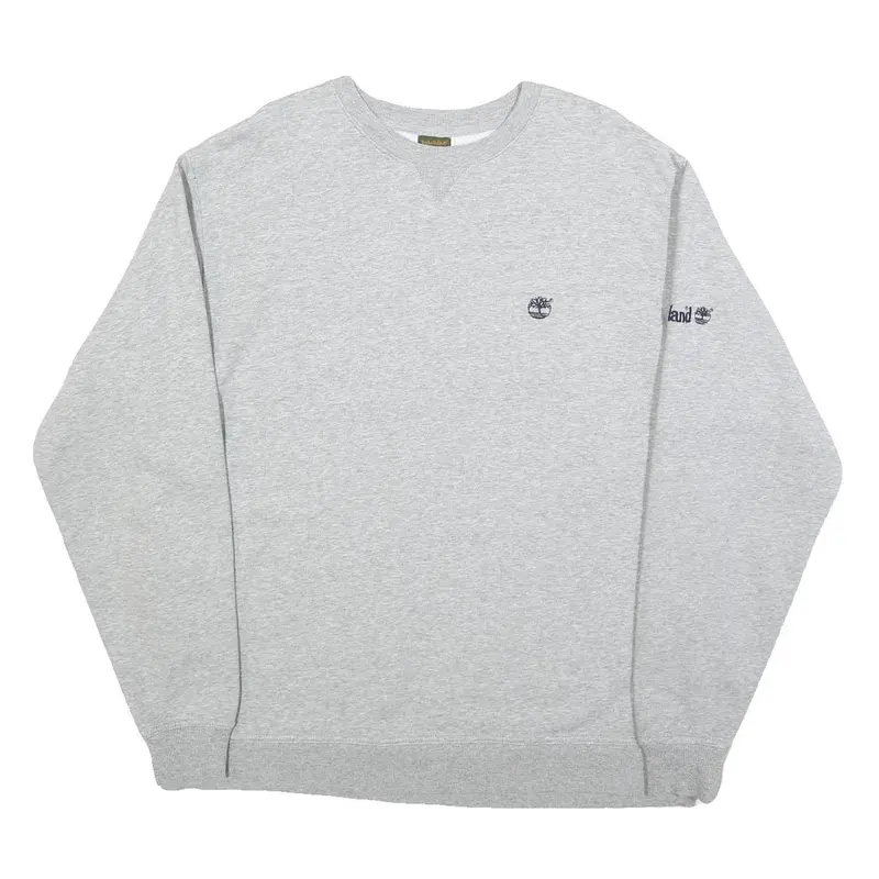 Timberland Mens Grey Sweatshirt Crew Neck M Cotton Blend Casual Pullover 1