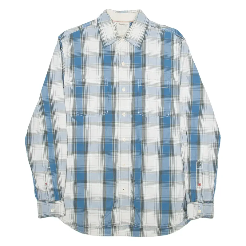 Timberland Mens Shirt Blue 90S Check Long Sleeve S 1