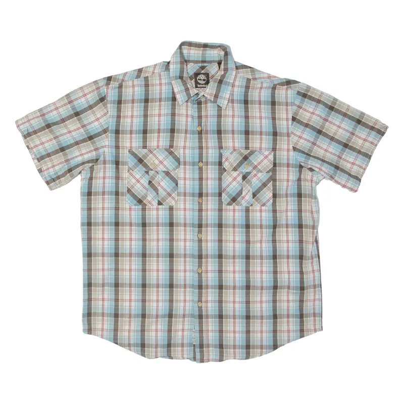 Timberland Mens Shirt Blue Plaid L 1