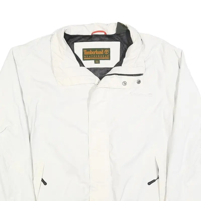 Timberland Mens White Zip Jacket Xl Polyester Blend Outdoor Casual Weathergear 2