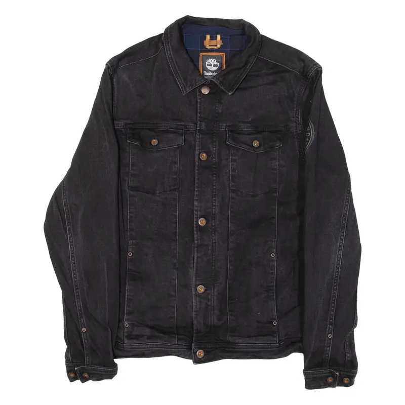 Timberland Slim Fit Mens Denim Jacket Black L 1