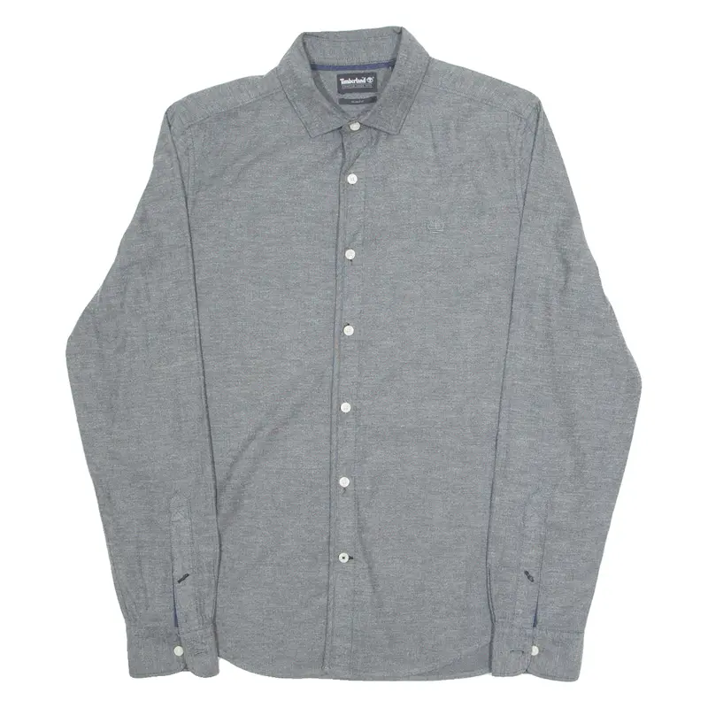 Timberland Slim Fit Mens Plain Shirt Grey Long Sleeve S 1