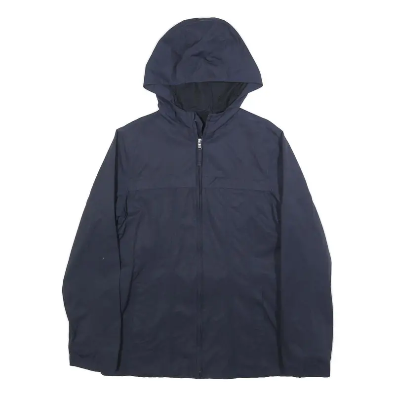 Timberland Womens Navy Blue Hooded Jacket S Cotton Blend Zip Plain Lightweight 1
