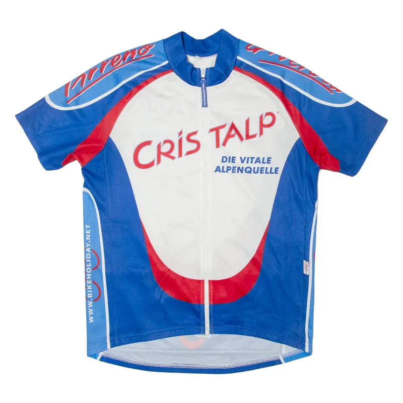 Tirreno Cycling Shirt Full Zip Mens Jersey Blue M 1