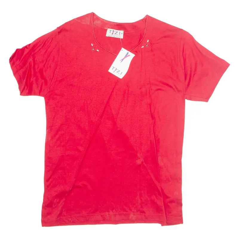 Tizi Womens Top Red V-Neck M 1