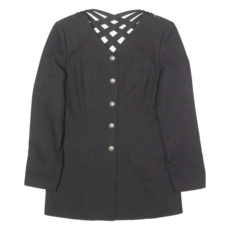 Together Womens Blazer Jacket Black 80S Uk 8 1