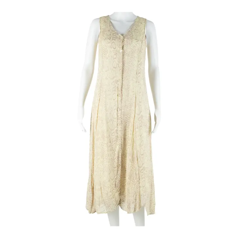 Together Womens Day Dress Beige Animal Print Sleeveless Long S 1
