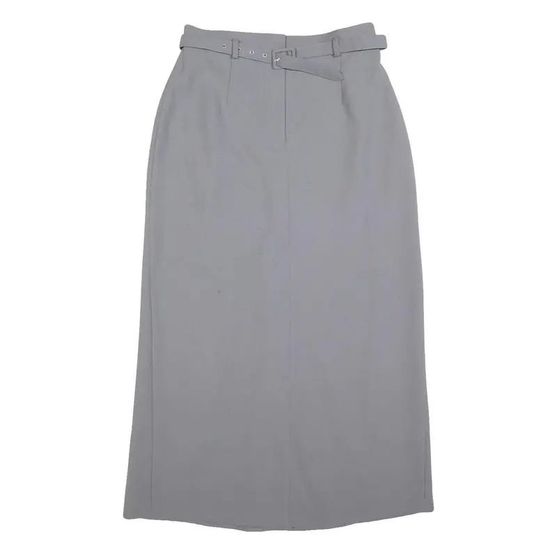Together Womens Grey Belted Midi Polyester Straight Skirt M Smart Formal 1