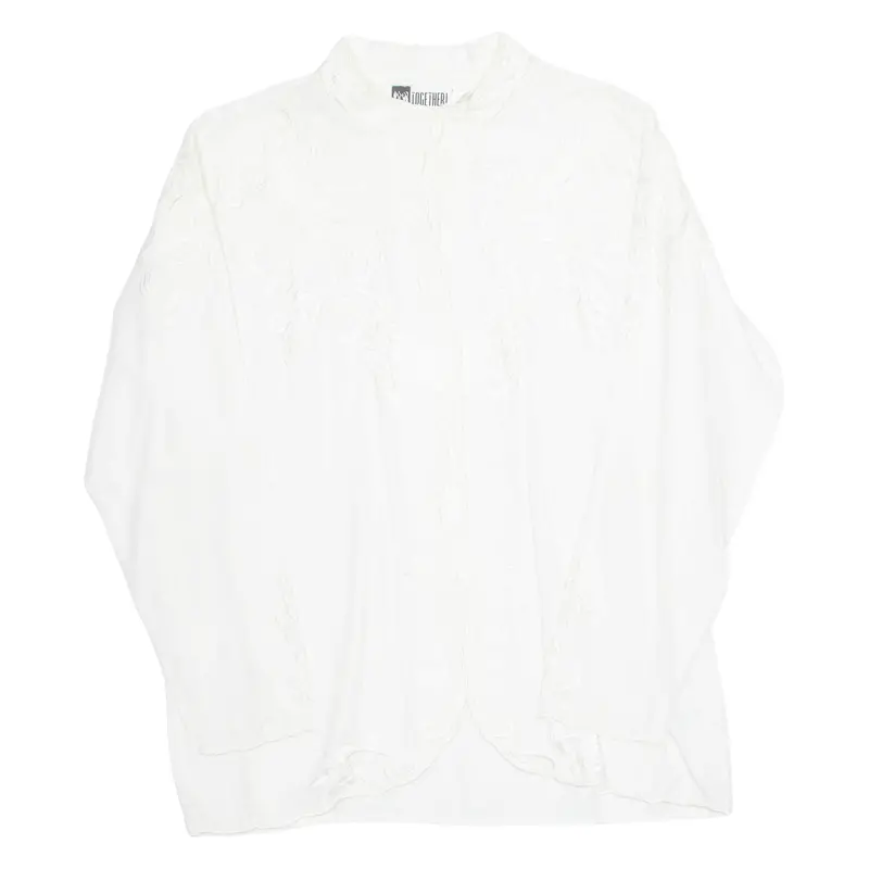 Together Womens Oversized Blouse White Long Sleeve Xl 1