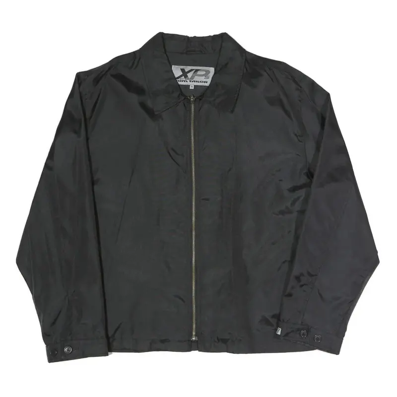 Tom Tailor Mens Black Jacket Xl Polyester Blend Plain Zip Casual Outerwear 1