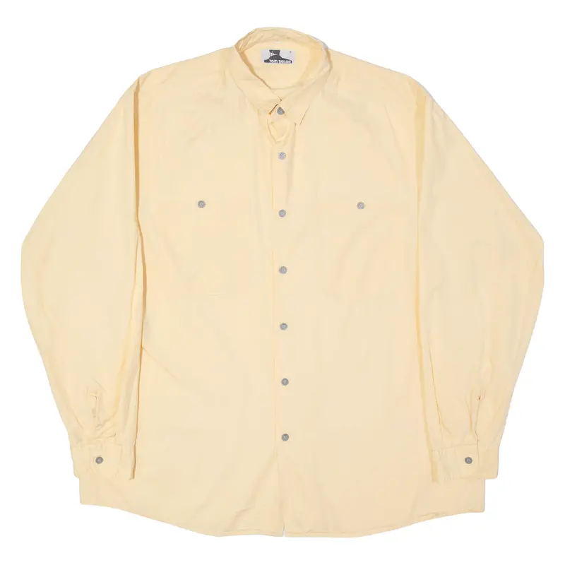Tom Tailored Mens Plain Shirt Orange Long Sleeve L 1