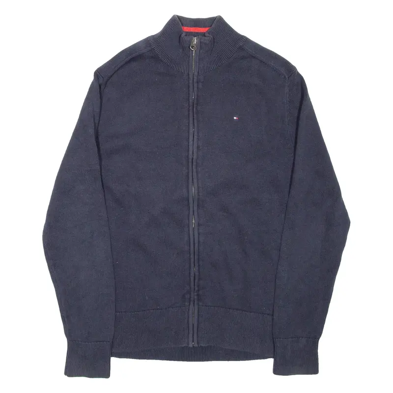 Tommy Hilfiger Boys Jumper Blue High Neck Tight Knit L 1
