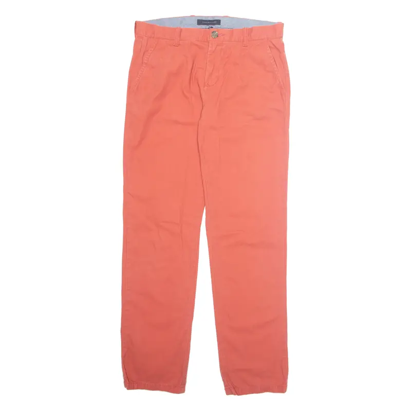 Tommy Hilfiger Chino Custom Fit Mens Trousers Orange Regular Tapered W31 L32 1