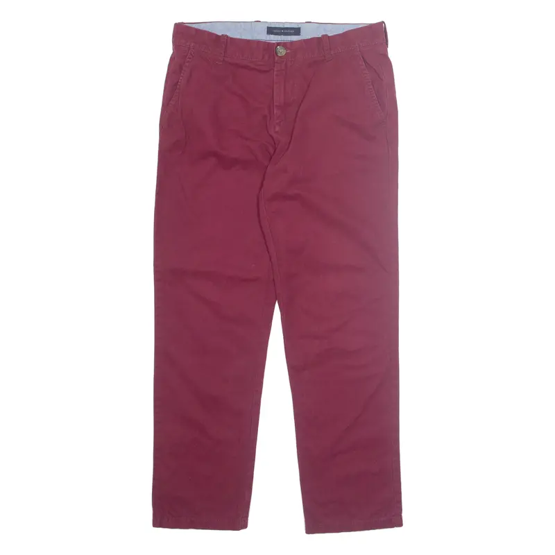 Tommy Hilfiger Chino Mens Trousers Red Regular Tapered W31 L30 1