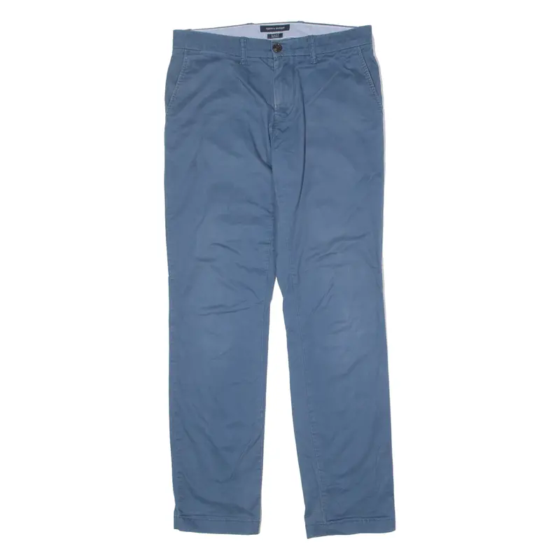 Tommy Hilfiger Chino Mens Twill Trousers Blue Slim Straight W30 L32 1