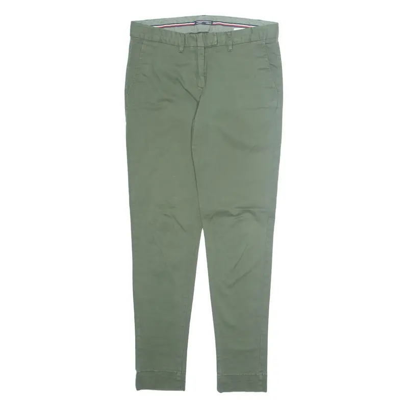 Tommy Hilfiger Chino Womens Trousers Green Regular Tapered W32 L32 1