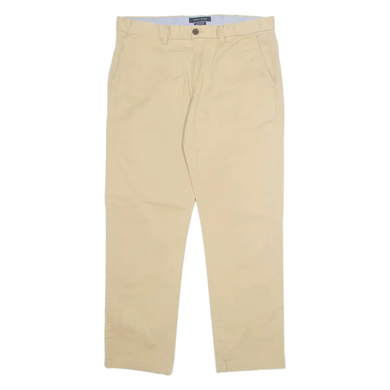 Tommy Hilfiger Chino Workwear Custom Fit Mens Trousers Beige Straight W33 L30 1